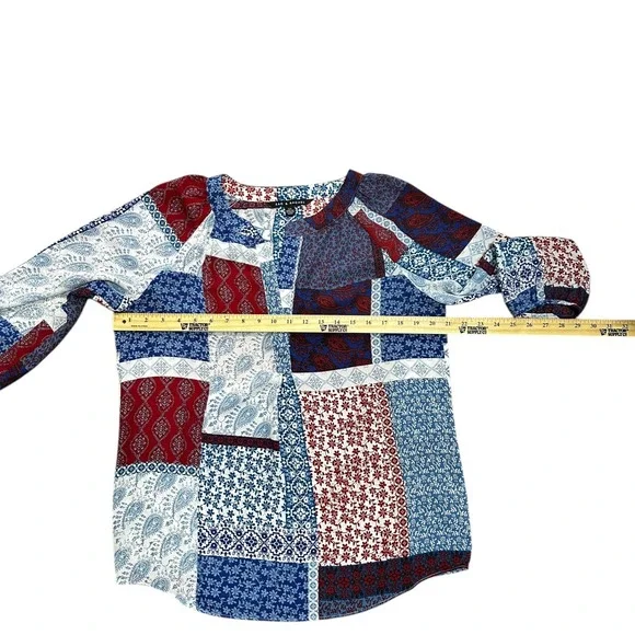 Zac & Rachel Patchwork Blouse‎ Paisley Floral Print Bohemian Top S/C - Picture 10 of 14